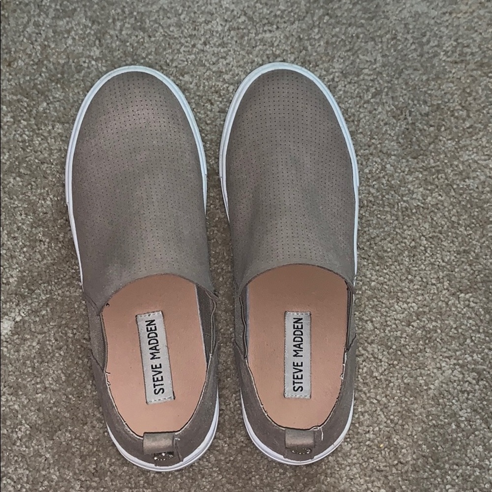 Beige Steve Madden slip on shoes